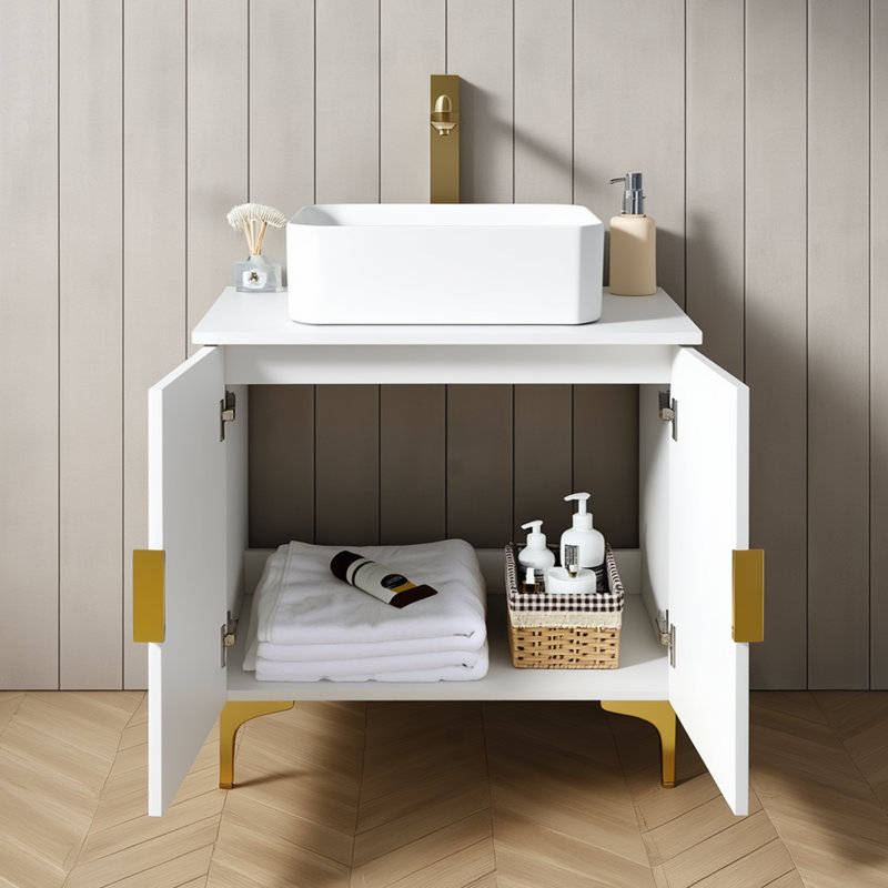 Meuble-lavabo vasque 30 po blanc moderne
