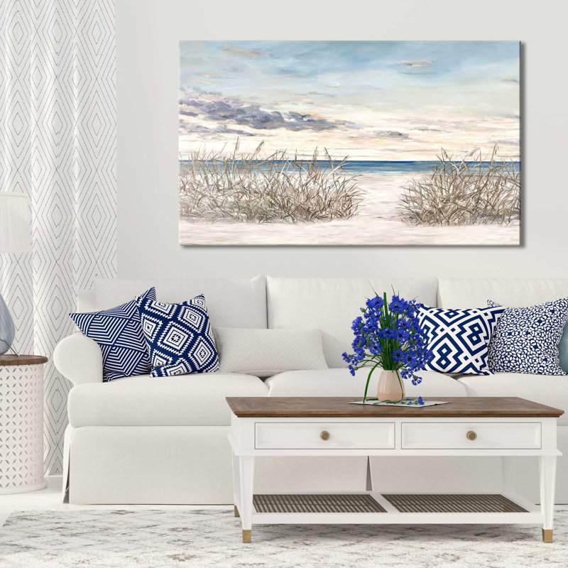 Windy Beaches par Julie Derice - Peinture, Toile tendue, H 36 po x l 60 po x P 1,5 po