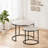 Industrial Round Nesting Coffee Table Set with Metal Frame, Seats 4, Neutral Gray MDF, Space-Saving Stacking Design