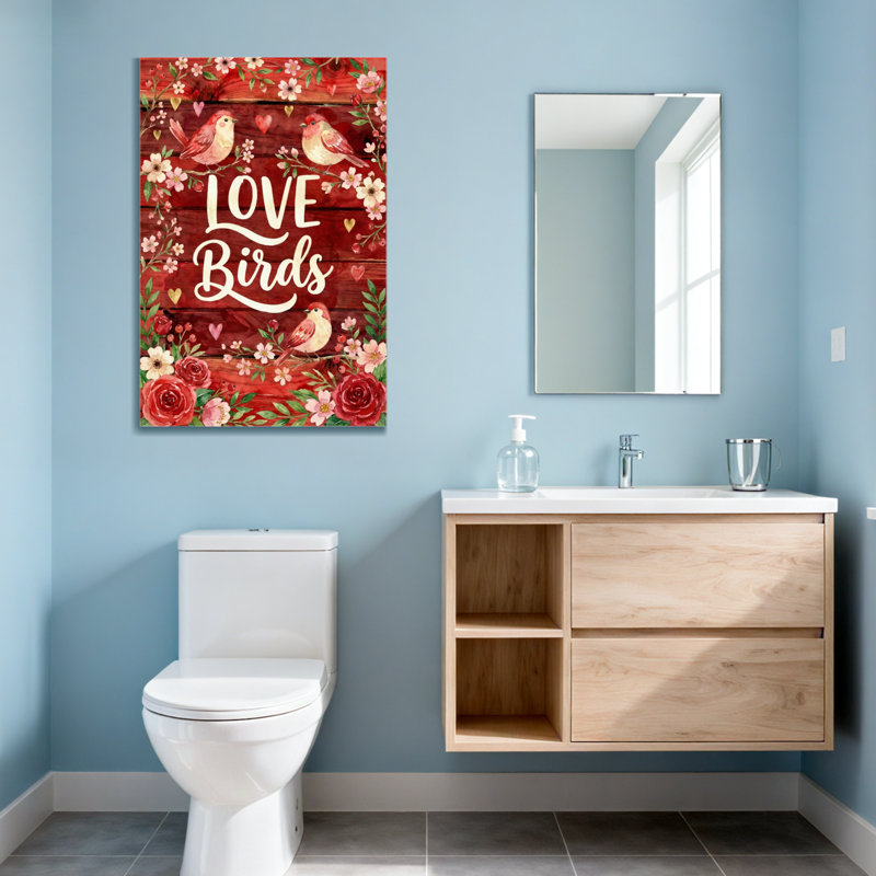 Motif de fond floral en bois pour la Saint-Valentin, 30" H x 20" W
