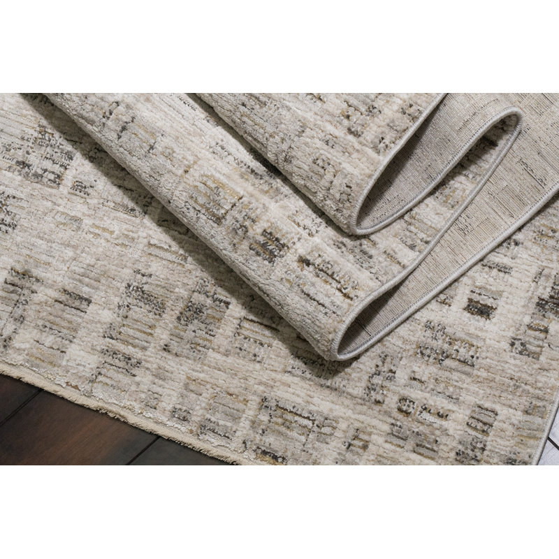 Gadberry 17552-890 BEIGE / GRIS, Tapis de couloir 2 pi 2 po x 7 pi