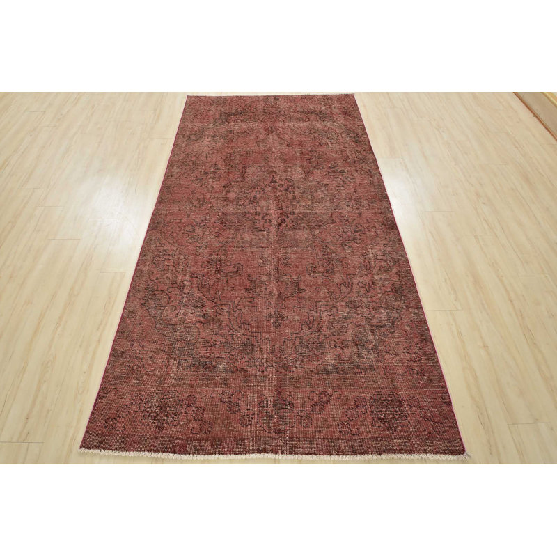 Tapis oriental en laine noué à la main en rouge