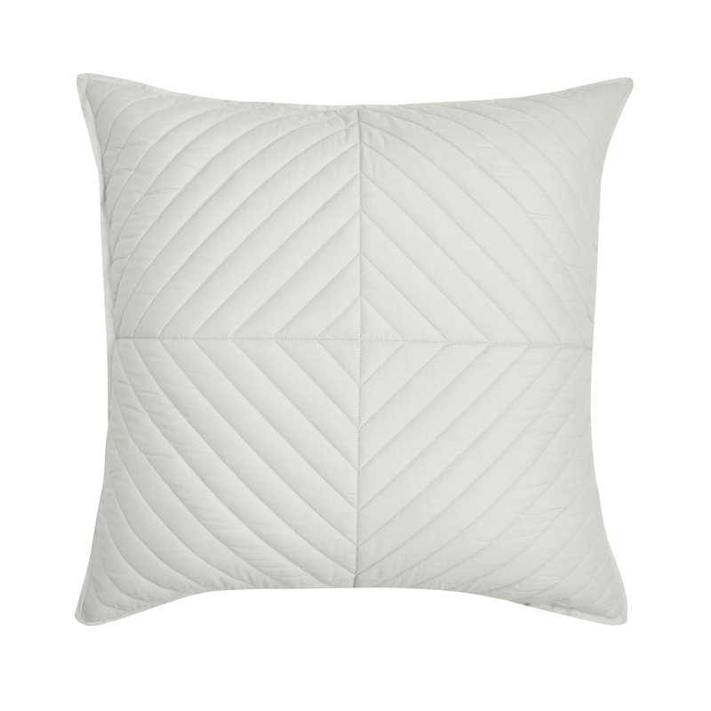 Taie décorative blanche Sylph, Gris / Blanc, Carré 26 po
