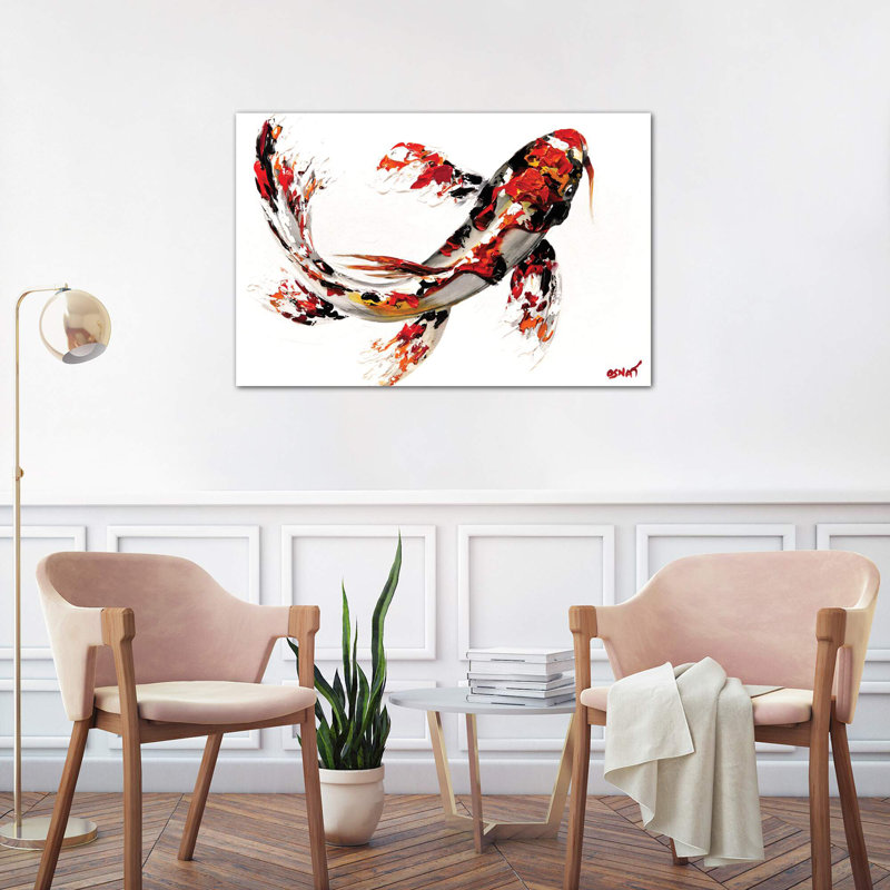 Koi Fish by Osnat Tzadok - Wrapped Canvas Print, 66.04 cm H x 45.72 cm W x 1.91 cm D