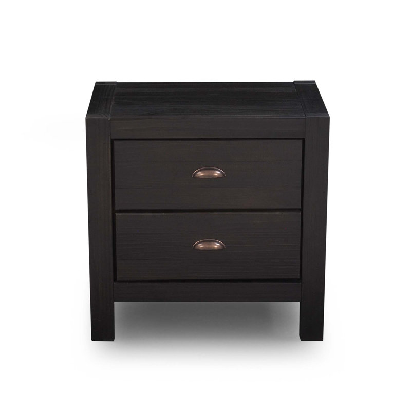 Montauk 24'' W Solid Wood Nightstand, Farmhouse Black
