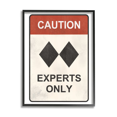 " Traditional Caution Sign Double Black Diamond Ski Symbol " by JJ Design House LLC