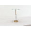Table d'appoint ronde en marbre Cole et gris avec tige et base en métal doré