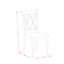 L'ensemble de mobilier de salle à manger 3 pièces comprend une table rectangulaire en bois avec feuille papillon et 2 chaises de cuisine en tissu de lin, acajou-109972920-116853663