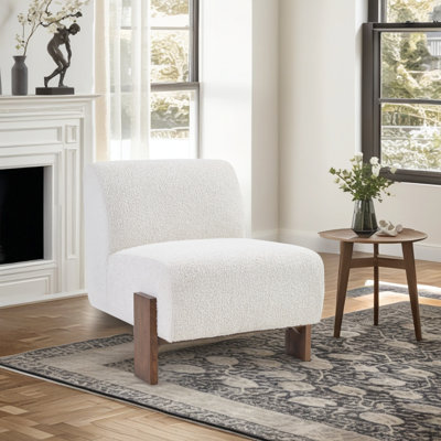 29.1" Wide Cozy Accent Chair With Soft Upholstery & Solid Wood Legs