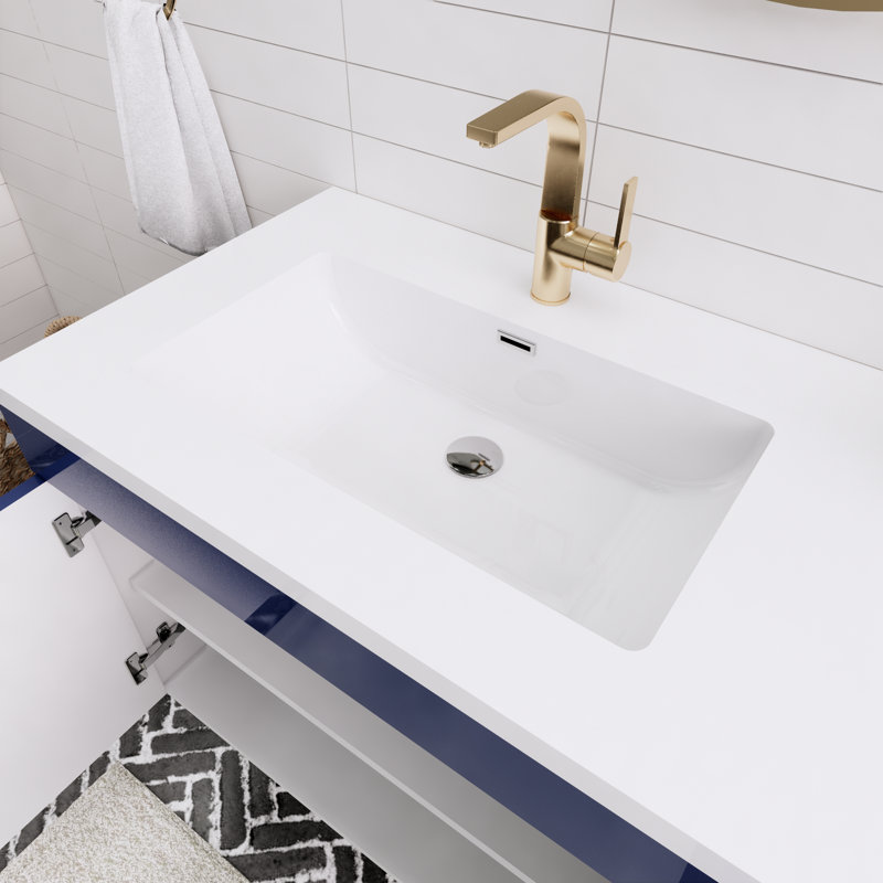 Ensemble de meuble-lavabo simple 42 po Trevah, Bleu nuit