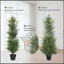 Sapin artificiel de 120 cm (4 pi) au toucher réaliste, en pot en plastique noir, ensemble de 2, idéal pour une décoration toute l'année et facile d'entretien.