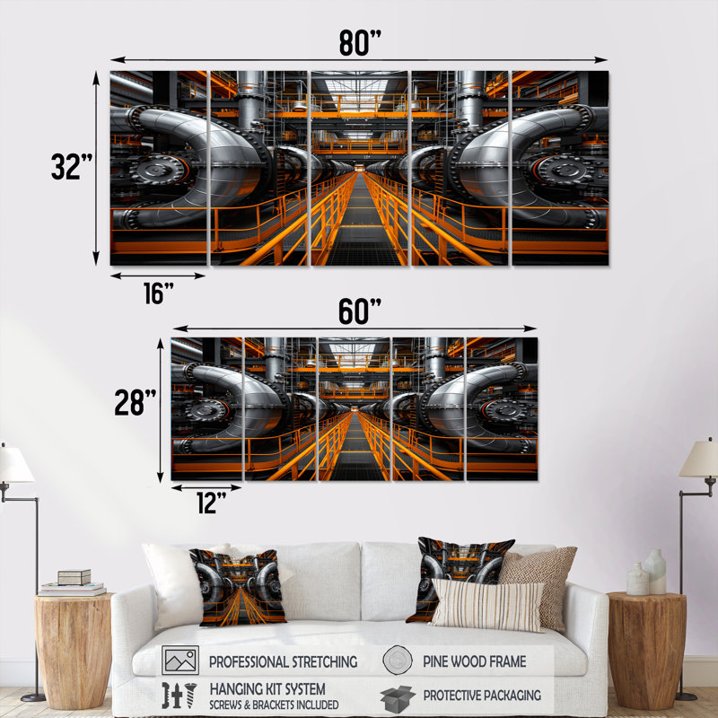 Ensemble d'art mural mural "Monochromes jaunes et gris", H 28 po x l 60 po