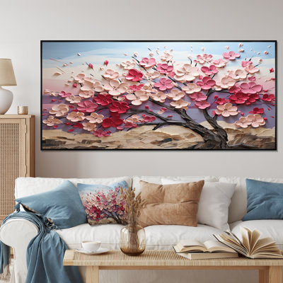 Pink And White Orchid Branches Tree I - Tree Wall Art