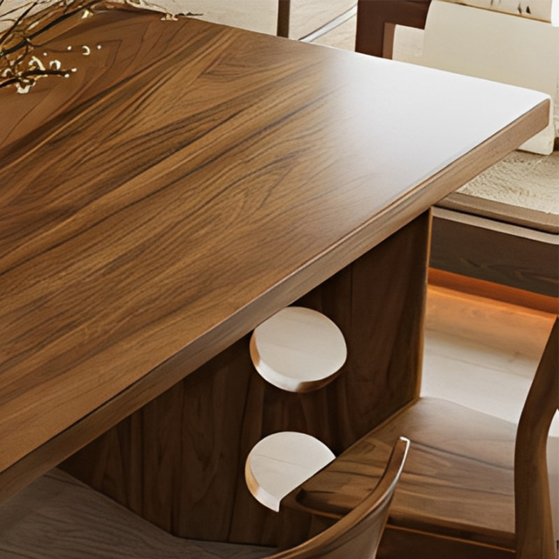 Table de salle à manger rétro et tendance en bois massif, 29.52"H x 86.61"L x 35.43"W