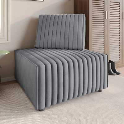 Siège d'angle en velours gris clair