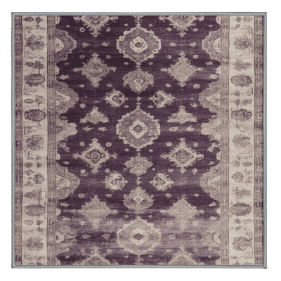 Machine Washable Overdyed Gray Area Rug