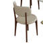 Ensemble de table à manger moderne pour 4 à 6 personnes avec rangement, plateau de table et base en bois massif doré, comprenant 4 chaises en polyuréthane blanc-1068683892