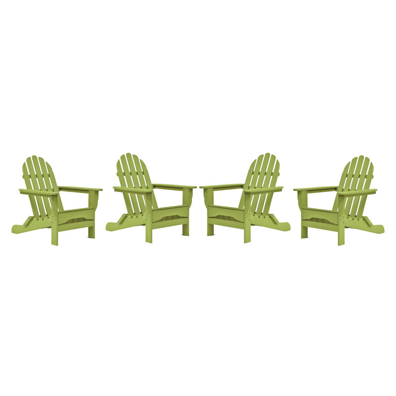 Brunt Outdoor Adirondack Set, Lime Green