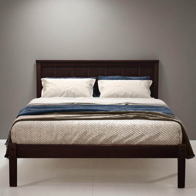 Base de lit plateforme Essonnes, Espresso, Simple
