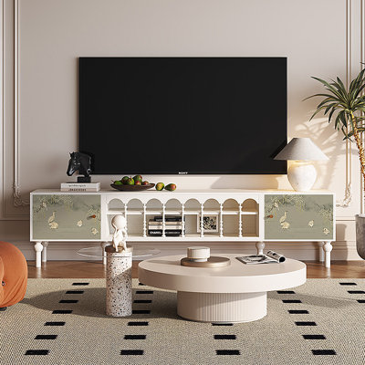 Meuble télé avec rangement peint français rétro