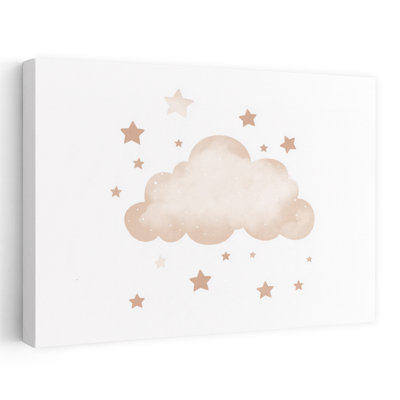 «Dreamy Watercolor Cloud Abstract Delicate Dreamy Landscape Nature», reproduction d'art mural