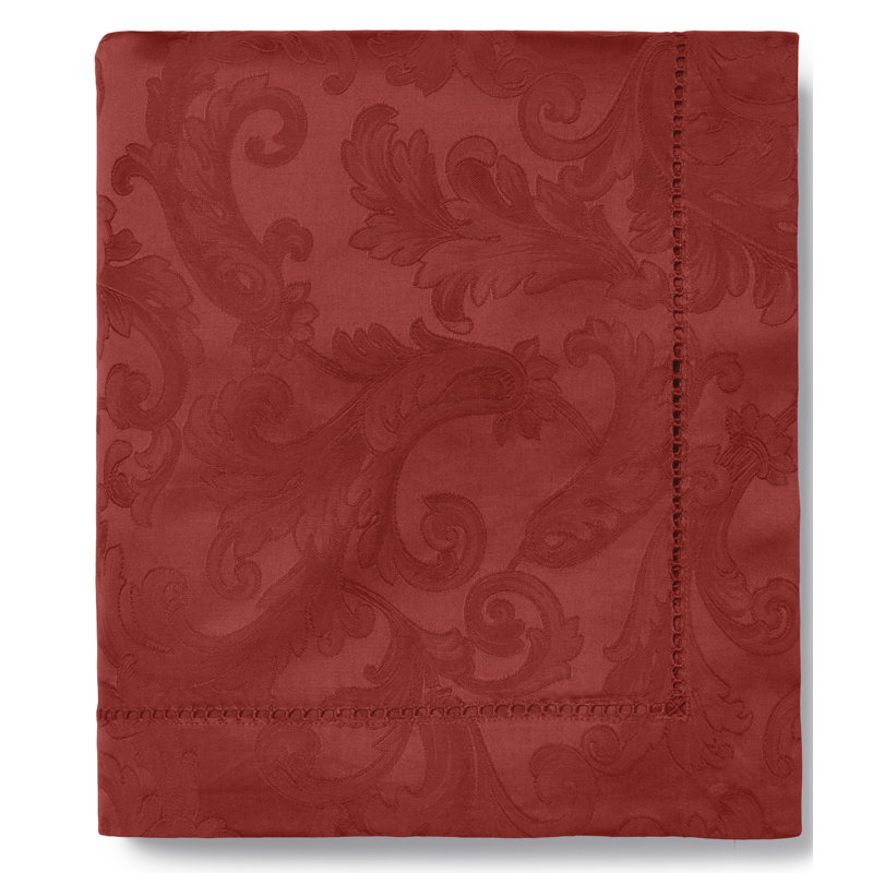 Acanthus Cotton Square Napkins, Garnet
