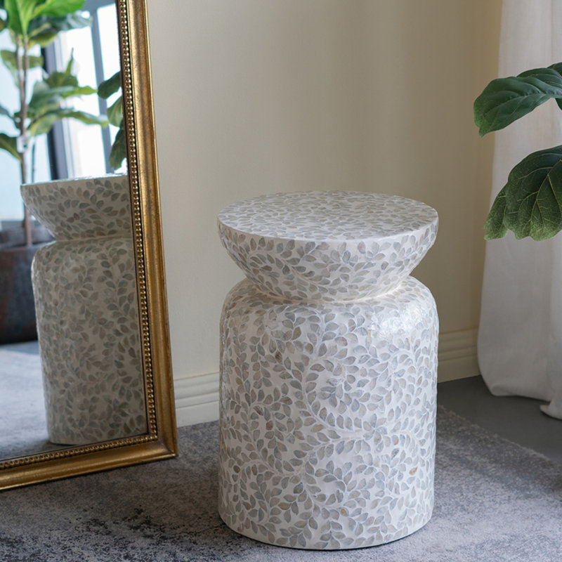 Round Bamboo Accent Table
