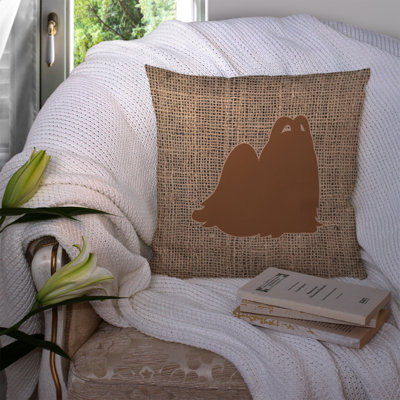 Coussin décoratif intérieur/extérieur maltais en toile jute