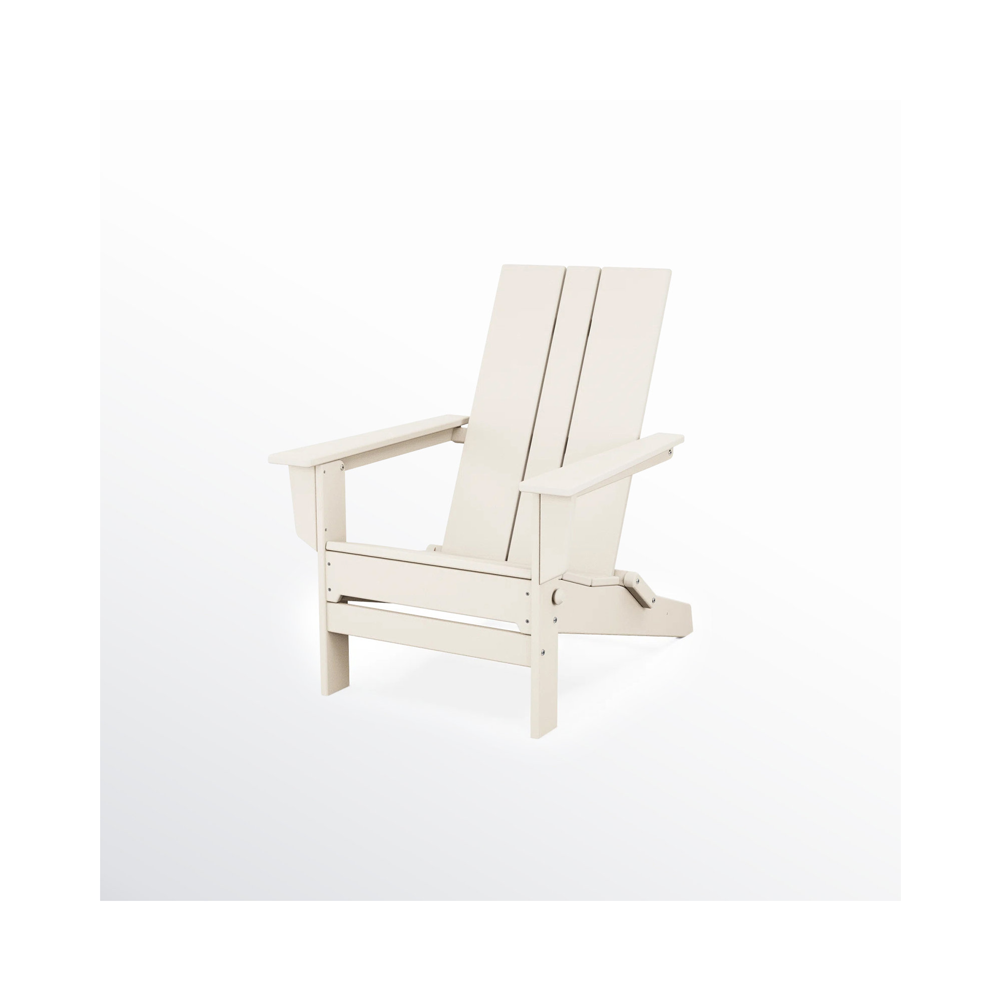 POLYWOOD x AllModern Folding Plastic Adirondack Chair, Cream