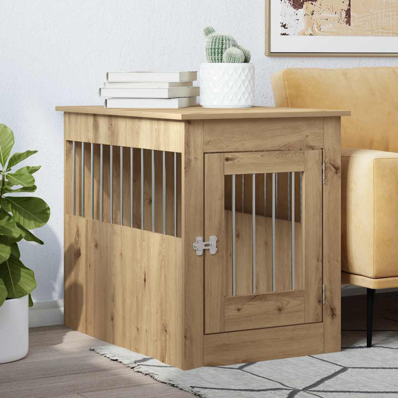 Pet Crate, 68cm H x 55cm W x 80cm D, Artisan Oak