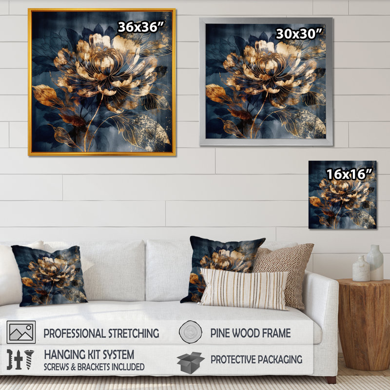 Rudasill Carnation Flower III sur toile, H 24 po x l 24 po x P 1 po, Cadre photo noir