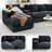 Cloud Modular Sectional Sofa Upholstered Deep Seat Couches With Cupholder Console With Usb Port & Storage Box And An Ottoman-999614811