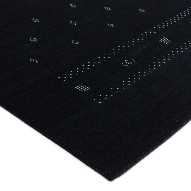 Simi Geometric Area Rug, Rectangle 6' x 9', Black