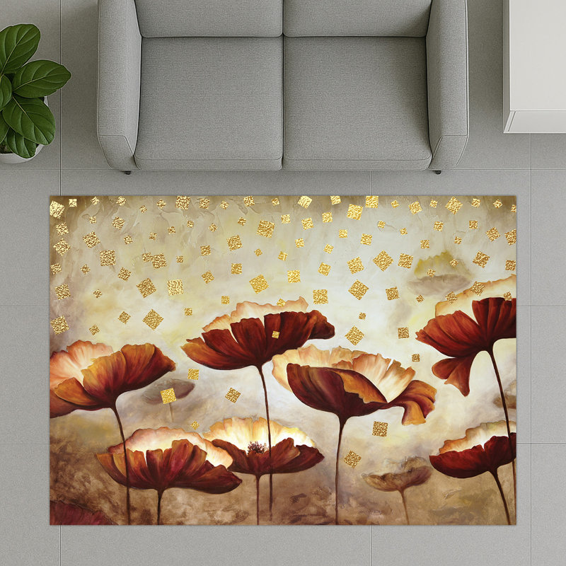 Floral Area Rug, Rectangle 140 x 200 cm