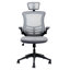 Fauteuil de direction à dossier haut en filet avec accoudoirs inclinables et dossier mobile, gris argenté