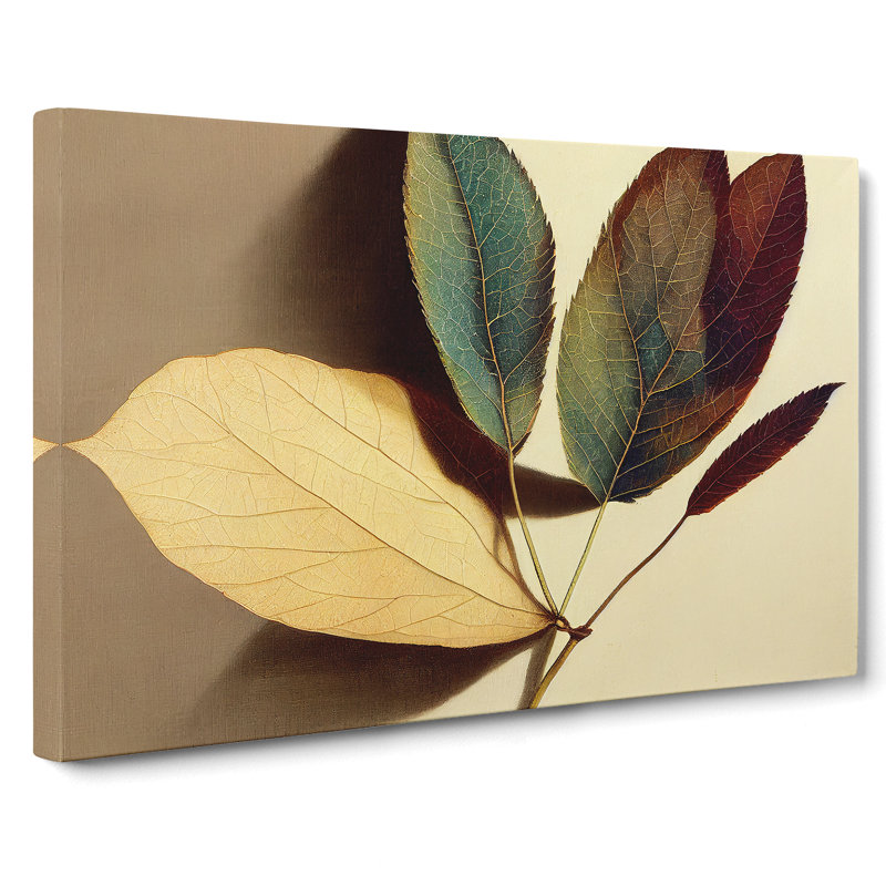 Quirky Autumn Leaf - Wrapped Canvas, 40cm H x 60cm W x 3cm D