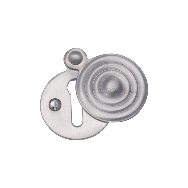 Heritage Brass Heritage Reeded Covered Keyhole, Satin Chrome