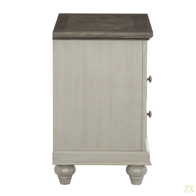 Table de chevet classique 1Pc avec 2X tiroirs et rangement