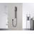 Modern Square Flat-headed Handheld Shower System Wall-mounted Single Handle with Slide Bar，Matte Black-121012020