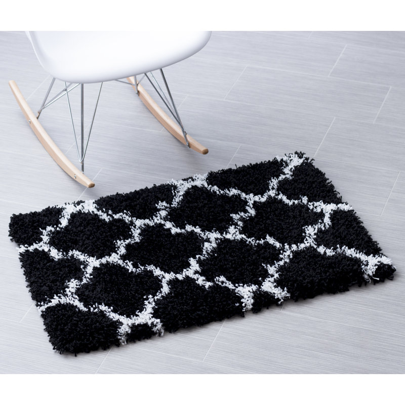 Tapis noir / blanc Mason, Rectangle 3 pi 2 po x 5 pi