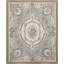 Needlepoint Hand-Knotted Wool Oriental Area Rug in Green/Beige