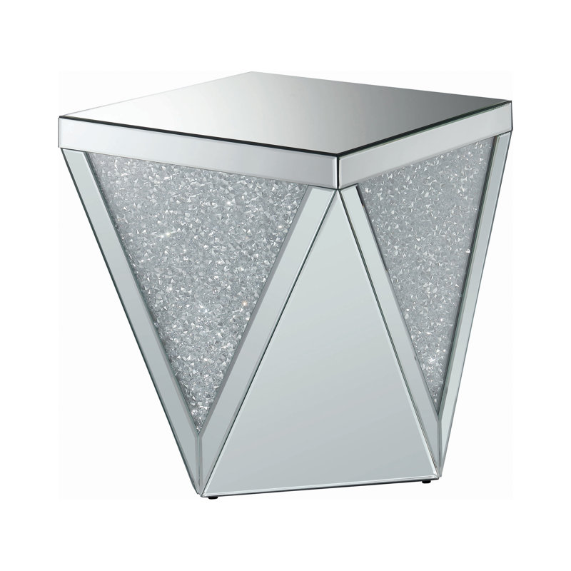 Table de bout carrée de 23,75 po de hauteur avec miroir