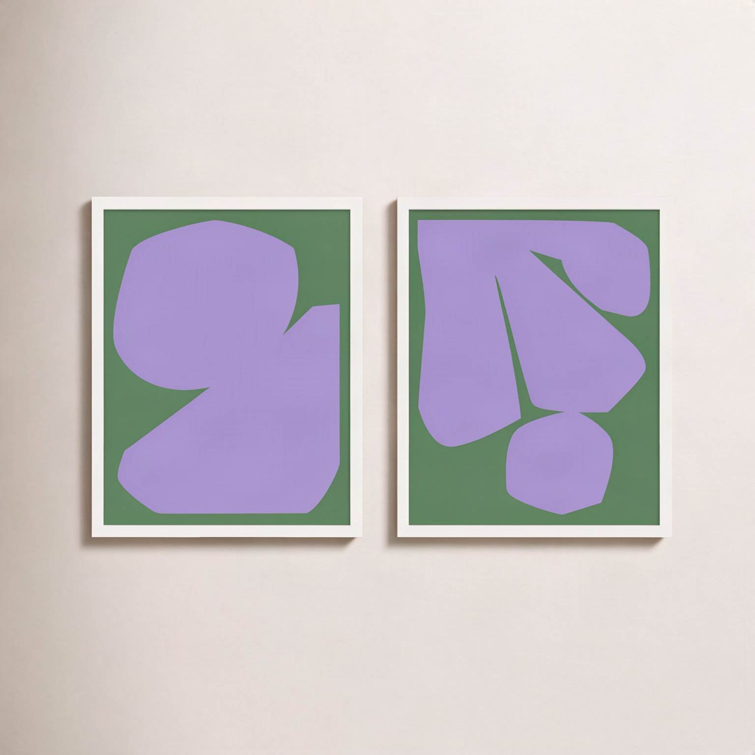 Element 2-Piece Print Set by Michael Kempen, 25"H x 20"W x 1.25"D, White Framed