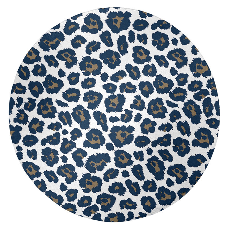 Animal Print Indoor Rug, Round 5'