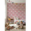 Papier peint licorne amovible rétro rose-627957953