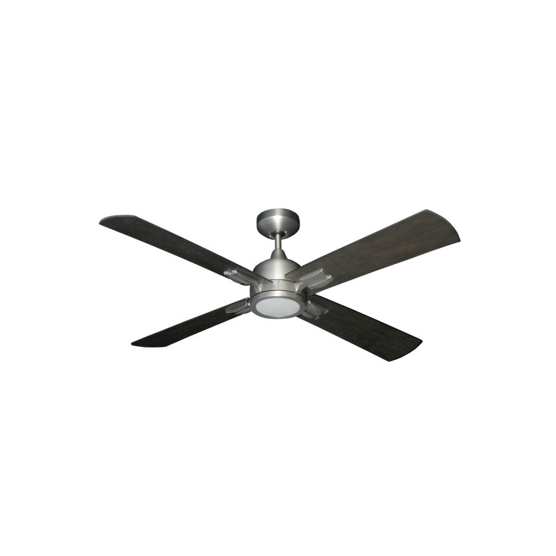 Alathia 52'' Ceiling Fan with LED Lights, Satin Steel with Satin Steel Blades
