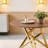 37 Inch Round Dining Table with Golden Metal Legs, Perfect for Small Spaces and 2-4 People Gatherings-1277249804-1277249803