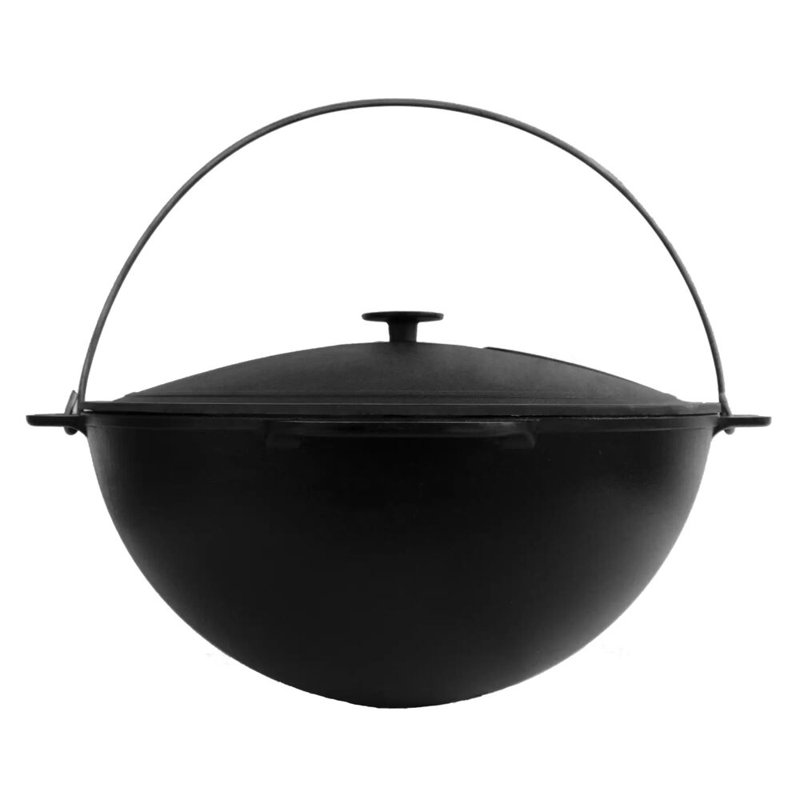 Chaudron asiatique en fonte (Kazan) avec couvercle en fonte 15,85 pte (15 L), 12,7 pintes
