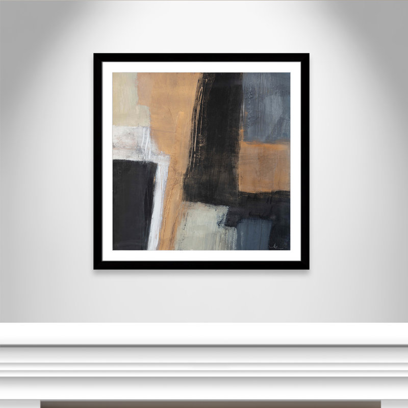 «Metallic Slate I» par Casa Fine Arts, Cadre cube noir, H 37,5 po x l 37,5 po x P 2 po