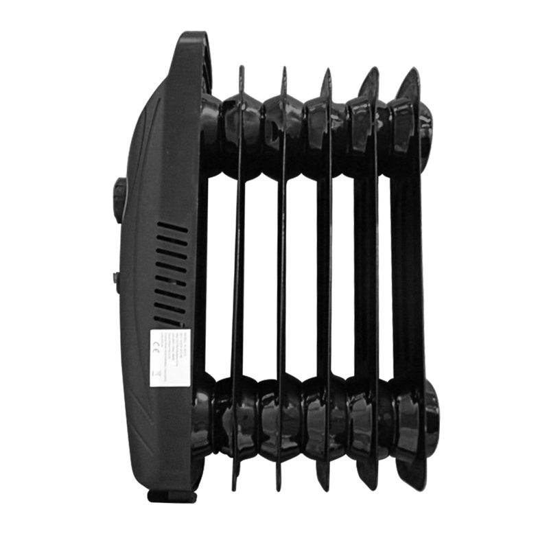 Uriah 800W 6 Fin Oil Filled Radiator Portable Electric Heater, Black